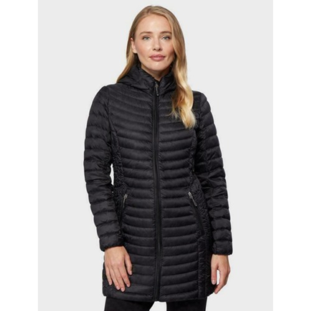Aventure Women's Ultra Light Down Jacket Black Size XX-LARGE Hooded Mid-Length